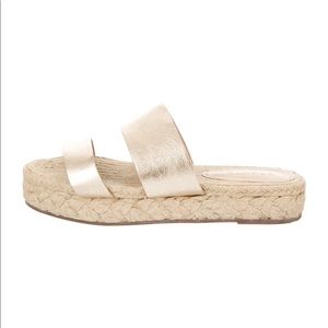 SCHUTZ Metallic Gold Platform Sandals - Size 8